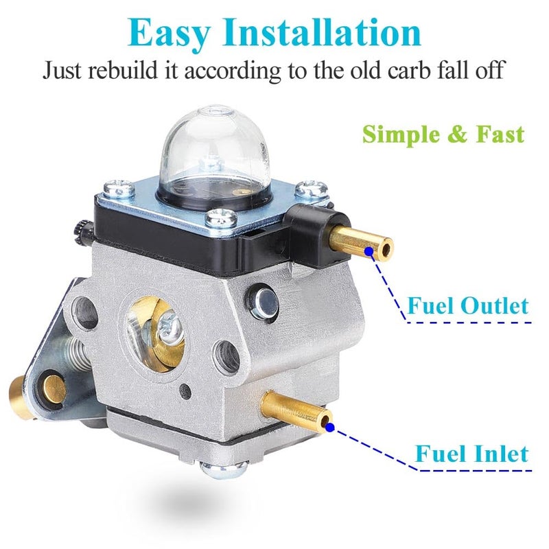 HOODELL C1U-K82 C1U-K54A Carburetor, for Mantis Tiller 7222 7222M 7225 7920, Echo TC-210 HC-1500, Premium Cultivator Carb, Plus Rebuild Kit Primer Bulb Fuel Line and More - Image 4